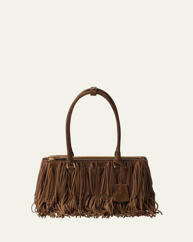 Galleria Fringed Suede Shoulder Bag